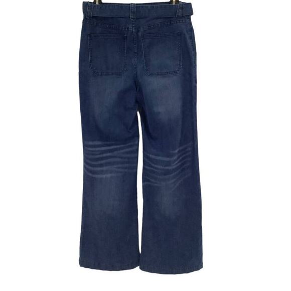Tru Luxe Jeans Blue Medium Wash Denim Belt High Rise Flare Leg Jeans Size 26 - Picture 5 of 11